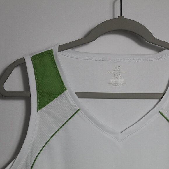 Russell Athletic Stretch-Power Vintage early 2000s BNWT green and white tank L - Picture 2 of 7